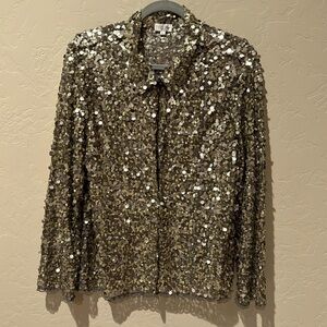 Tasha Polizza sequined shirt in Size L